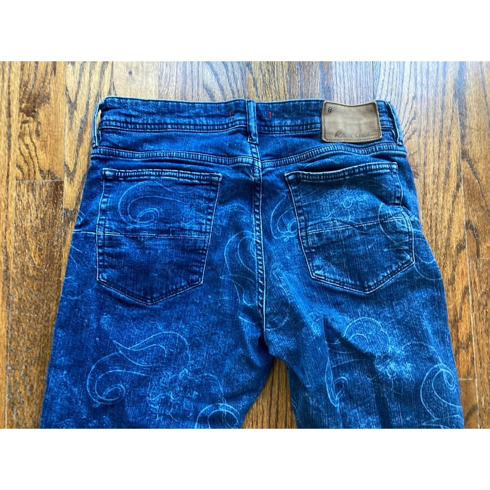 Robert Graham Jeans Mens 31x31 All Over Print Blue Denim Stretch Straight Leg - Picture 10 of 10